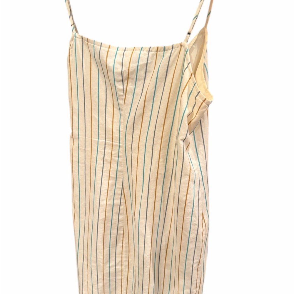BCBGeneration Beige Striped Midi Wrap Dress Medium - Picture 2 of 16